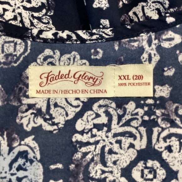 Faded Glory Tank Top Size XXL Blue Print - Picture 6 of 6